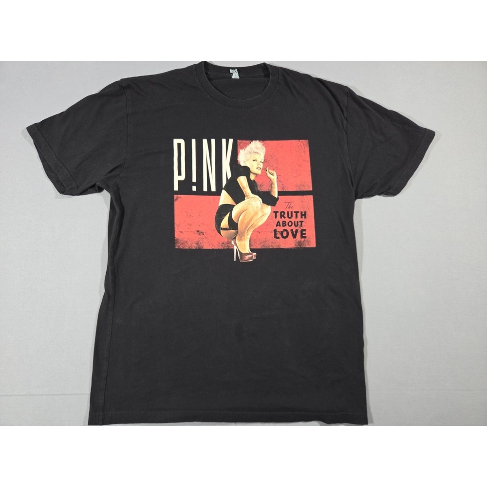 Pink Singer Shirt Adult Large Black Concert 2013 Tour Y2K Truth About love